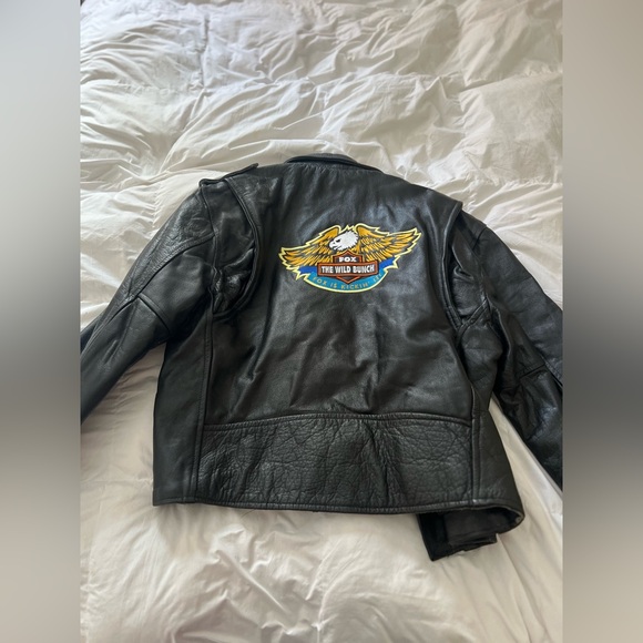None Other - Vintage FOX Leather Jacket with Patch